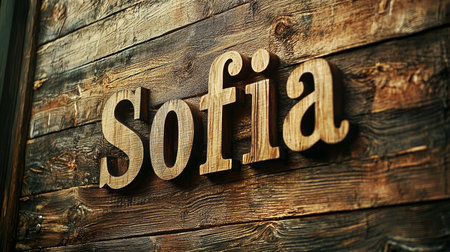 Wooden Teak personalized name postcard perfect for decor.の素材
