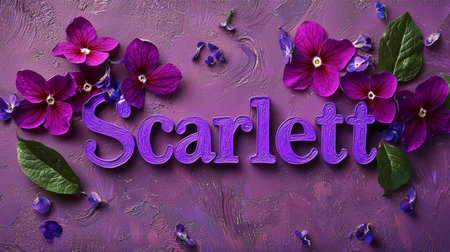 Violet personalized name postcard perfect for decor.の素材