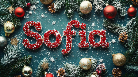Christmas personalized name postcard perfect for decor.の素材