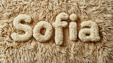 Beige Fur personalized name postcard perfect for decor.の素材