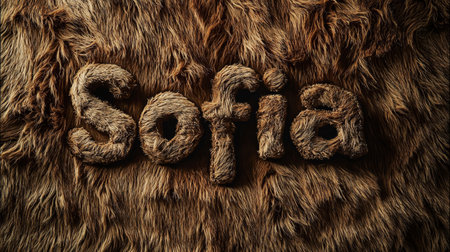 Brown Fur personalized name postcard perfect for decor.の素材