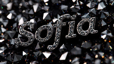 Black Diamond Crystal personalized name postcard perfect for decor.の素材