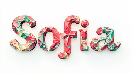 Personalized postcard perfect for decor created in Low-Poly Art.の素材