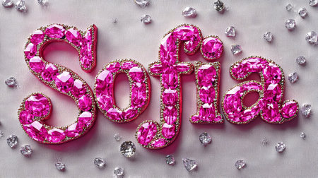 Pink Sapphire Crystal personalized name postcard perfect for decor.の素材