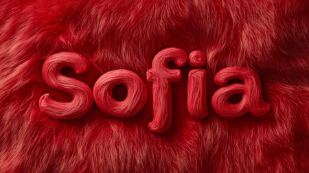 Red Fur personalized name postcard perfect for decor.の素材
