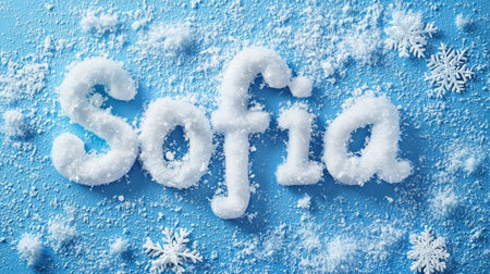 Snow personalized name postcard perfect for decor.の素材