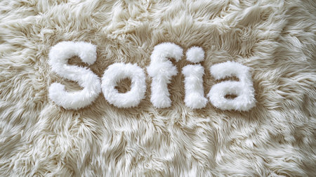 White Fur personalized name postcard perfect for decor.の素材