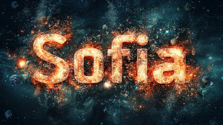 Cosmos personalized name postcard perfect for decor.の素材