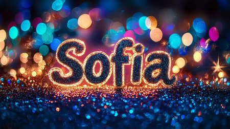 Glitter personalized name postcard perfect for decor.の素材