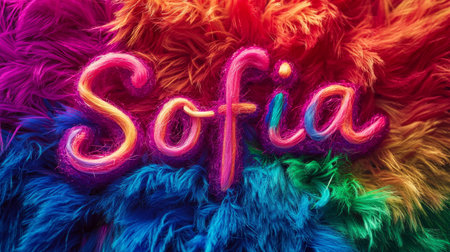 Holo Fur personalized name postcard perfect for decor.の素材