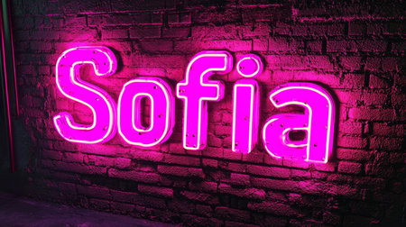 Pink LED personalized name postcard perfect for decor.の素材