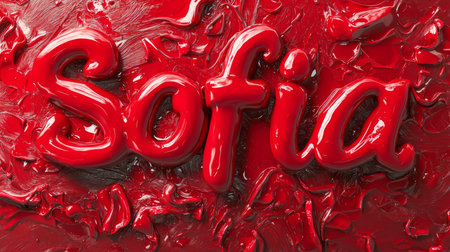 Red Slime personalized name postcard perfect for decor.の素材
