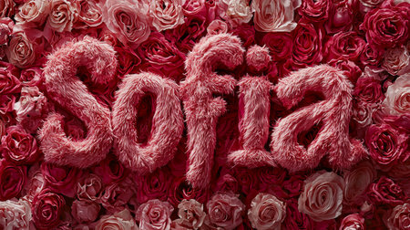 Rose Fur personalized name postcard perfect for decor.の素材