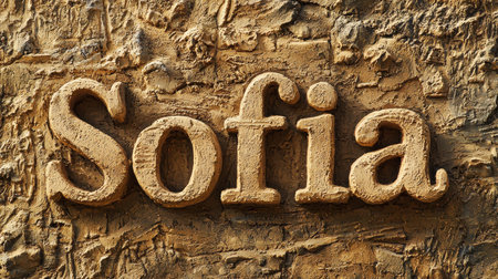 Sandstone personalized name postcard perfect for decor.の素材