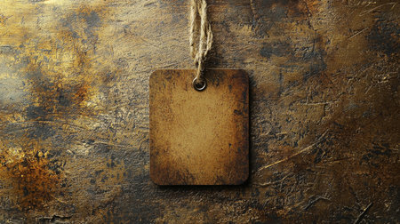 Empty minimalistic product price tag on creative textured background.の素材