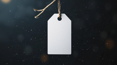Empty minimalistic product price tag on creative textured background.の素材