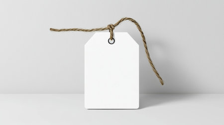Empty minimalistic product price tag on creative textured background.の素材