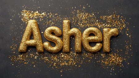 Golden personalized name postcard perfect for decor.の素材