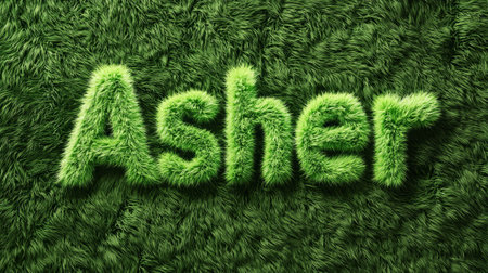 Green Fur personalized name postcard perfect for decor.の素材