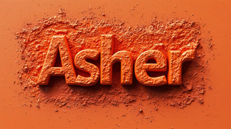 Orange personalized name postcard perfect for decor.の素材