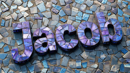 Mosaic Tile personalized name postcard perfect for decor.の素材