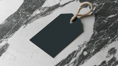Empty minimalistic product price tag on creative textured background.の素材