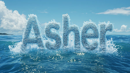 Ocean Water personalized name postcard perfect for decor.の素材