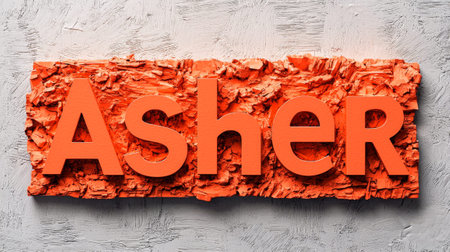 Orange personalized name postcard perfect for decor.の素材