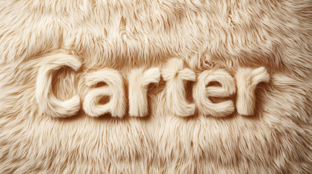 Beige Fur personalized name postcard perfect for decor.の素材