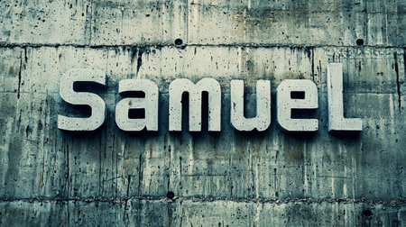 Concrete personalized name postcard perfect for decor.の素材