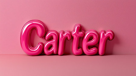 Pink Glossy Surface personalized name postcard perfect for decor.の素材