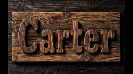 Wooden Shou Sugi Ban personalized name postcard perfect for decor.の素材