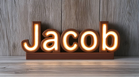 Brown LED personalized name postcard perfect for decor.の素材