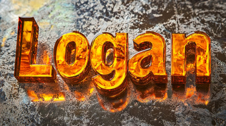 Orange Glass personalized name postcard perfect for decor.の素材