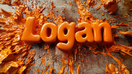 Orange Slime personalized name postcard perfect for decor.の素材