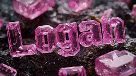 Pink Sapphire Crystal personalized name postcard perfect for decor.の素材
