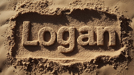 Sand personalized name postcard perfect for decor.の素材