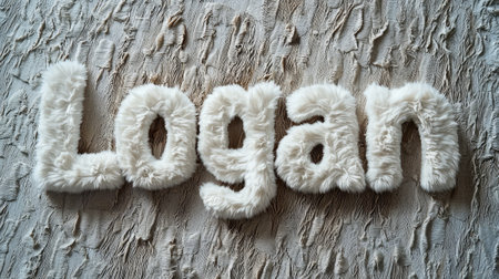 White Fur personalized name postcard perfect for decor.の素材