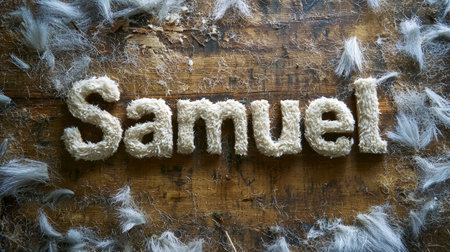 White Fur personalized name postcard perfect for decor.の素材