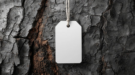 Empty minimalistic product price tag on creative textured background.の素材