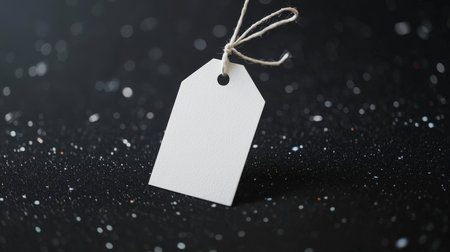 Empty minimalistic product price tag on creative textured background.の素材