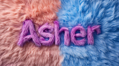 Colorful Fur personalized name postcard perfect for decor.の素材
