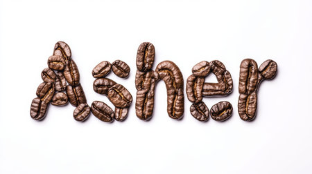 Personalized postcard perfect for decor created in Coffee Beans Typography.の素材