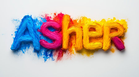 Colorful personalized name postcard perfect for decor.の素材