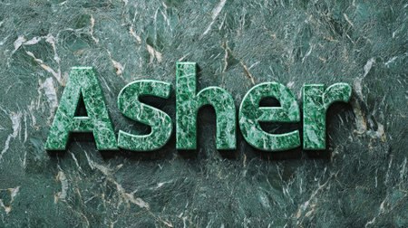 Green Marble personalized name postcard perfect for decor.の素材
