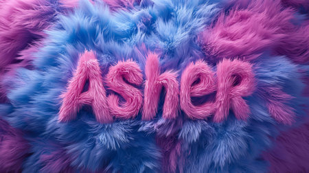 Holo Fur personalized name postcard perfect for decor.の素材