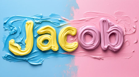 Colorful Slime personalized name postcard perfect for decor.の素材
