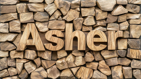 Wooden Teak personalized name postcard perfect for decor.の素材