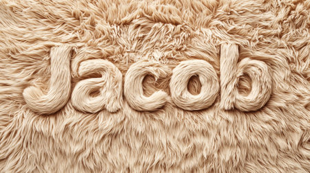 Beige Fur personalized name postcard perfect for decor.の素材