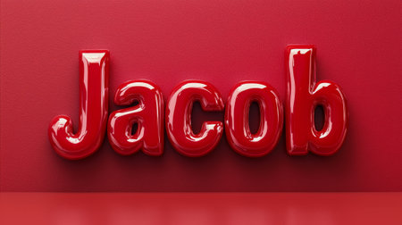 Red Glossy Surface personalized name postcard perfect for decor.の素材